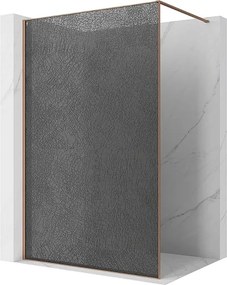 Mexen Kioto ścianka prysznicowa Walk-in 110 x 200 cm, crackle grafit 12 mm, miedź szczotkowana - 800-110-101-65-44-X