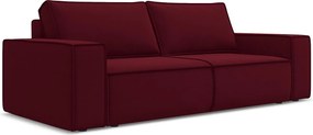 Kanapa 3-osobowa z funkcją spania - z tkaniny welwetowej - burgundowy - KIMO
