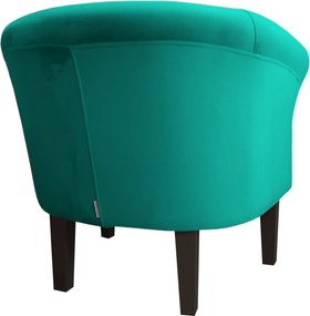Fotel Milo tkanina Welur wygodny fotel tapicerowany do salonu i sypialni : Kolor nogi - Venge, Kolor tkaniny - VELVET - MG20, Wysokość nogi - 20 cm