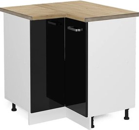 Szafka narożna czarny wysoki połysk 75.6x60x81.6 r-line