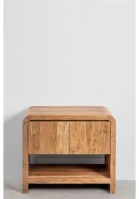 Zestaw Mebli Łazienkowych Z Drewna Akacjowego Vacry Akacja Brąz & Without Sink & Owalna Lampa Led I Przeciwmgielna 100x80 Cm Meunier & Bez Kranu -