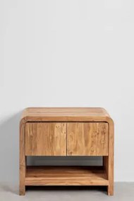 Zestaw Mebli Łazienkowych Z Drewna Vacry Akacja Brąz & Without Sink & Owalna Lampa Led I Przeciwmgielna 100x80 Cm Riben & Bez Kranu - Sklum