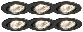 Zestaw 6 wpuszczanych reflektorów czarnych, regulowanych - Cisco