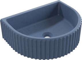 Umywalka betonowa podwieszana / nablatowa półokrągła bez otworu na baterię 45 x 36 cm MUSLIN | różne kolory : Kolor - Jagodowy, Typ montażu - podwieszana