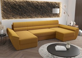 BEDANTE narożnik REBIU4 Poso 01 pomarańczowy z funkcją spania sofa w kształcie litery L z pojemnikiem na pościel