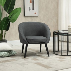 HOMCOM Krzesło do jadalni krzesło do salonu krzesło tapicerowane nowoczesny poliester drewno szary