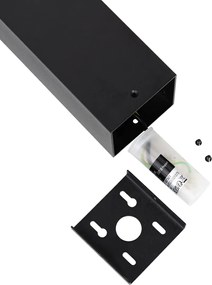 Stojąca lampa zewnętrzna czarna z kloszem w kolorze dymionym 30 cm - Denmark