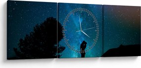 Obraz - Spotkanie pod gwiazdami (z zegarem) (90x30 cm)