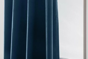 Petrolowa zasłona zaciemniająca VELVET 140x270 cm Zawieszanie: Taśma z wiązaniami