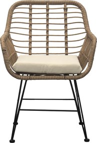 Zestaw ogrodowy Autronic 1+2, metal, poliratan, naturalny, AZ-F1208 NAT