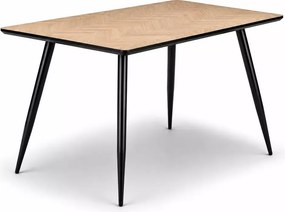 Nowoczesny stół Empori 120x80 cm prostokątny z trwałym blatem MDF w naturalnej okleinie, czarne nogi