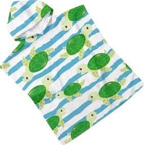 Dziecięce ponczo TURTLES zielone 60x120 cm