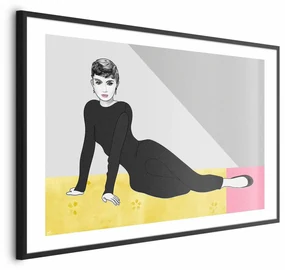 Plakat Piękna Audrey 90x60 cm z ramą czarną z marginesem ARTGEIST B