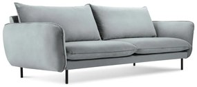 Jasnoszara aksamitna sofa Cosmopolitan Design Vienna, 200 cm