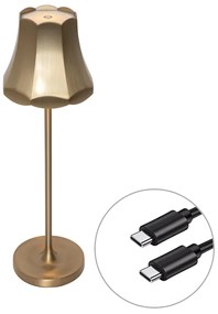 Retro Lampa stołowa złota ładowana IP44 - Granny