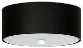 Czarna lampa sufitowa z tekstylnym kloszem ø 30 cm Herra – Nice Lamps