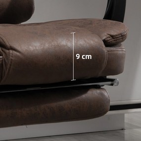 Vinsetto Masujący Fotel Biurowy z Funkcją Leżenia i Ogrzewania, Obrotowy, Ergonomiczny, do 120 kg, Brązowy