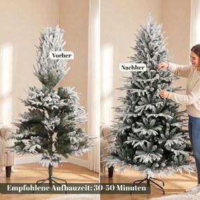 HOMCOM Choinka obsypana śniegiem 180 cm z 1920 igiełkami, system składania, sztuczna, pełna | Aosom PL