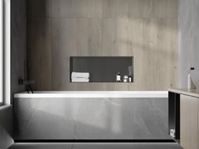 Mexen X-Wall-NR półka wnękowa bez kołnierza 75 x 30 cm, gun gray szczotkowany - 19E1753010