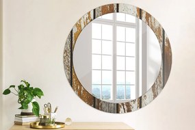 Lustro dekoracyjne okrągłe Vintage ciemne drewno