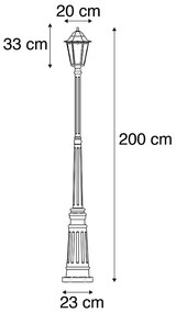 Zewnetrzna Inteligentna latarnia zewnętrzna czarna 200 cm IP44 z Wi-Fi ST64 - Havana klasyczny/Antyczny Oswietlenie zewnetrzne