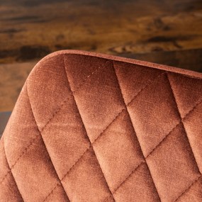 Krzesło Tapicerowane do Jadalni BRESSO Rude Welurowe Nowoczesne Loft