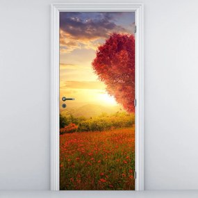 Fototapeta na drzwi - Drzewo w kształcie serca (95x205cm)