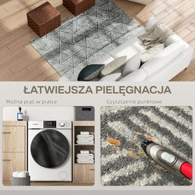HOMCOM Dywan do salonu w nowoczesnym stylu, zmywalny dywan 150 x 80 cm Ciemnoszary