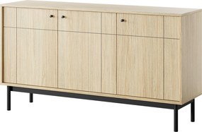 Trzydrzwiowa komoda loftowa Japandi K154, dąb linea