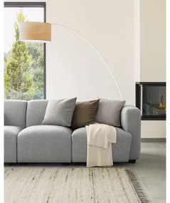 Biała/w naturalnym kolorze lampa stojąca z drewnianym kloszem (wysokość 210 cm) Juhe Ash – Kave Home