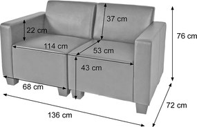 Sofa 2-osobowa Moncalieri,  kremowy