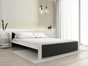 Łóżko IKAROS 120 x 200 cm, antracyt/biały Stelaż: Ze stelażem listwowym elastycznym, Materac: Materac Somnia 18 cm
