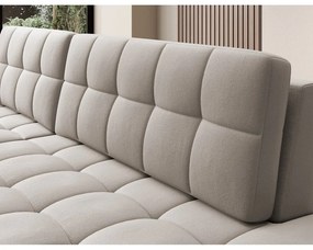 Beżowy aksamitny rozkładany narożnik (lewostronny/z szezlongiem) Blezalt – ELTAP