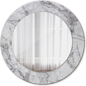 Lustro dekoracyjne okrągłe Biały marmur