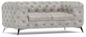 Jasnoszara aksamitna sofa 185 cm Chelsea – Ropez
