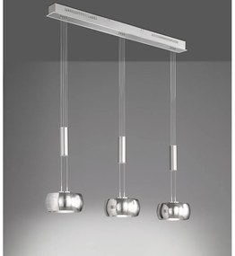 Metalowa lampa wisząca LED ze ściemniaczem w kolorze srebra Colette – Fischer &amp; Honsel