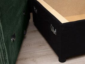 PROMOCJA Ciemnozielony zestaw wypoczynkowy w kształcie U SMART COSARO 295x140 cm II. gatunek