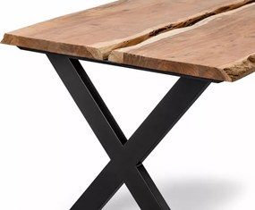 Stół loftowy 150 cm do biura z metalowymi nogami i blatem z litego drewna palisander