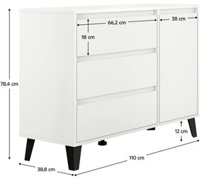 Komoda BOGAN 1D3S, biały