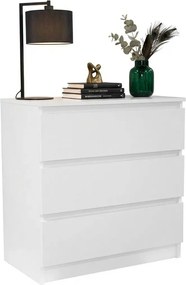Biała minimalistyczna komoda z 3 szufladami L7-P44