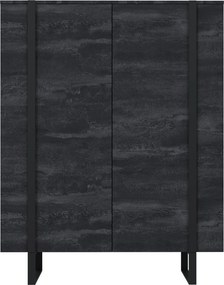 Komoda wysoka Verica 120 cm dwudrzwiowa - czarny beton / czarne nóżki