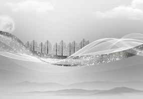 Fototapeta - Srebrny pejzaż (196x136 cm)