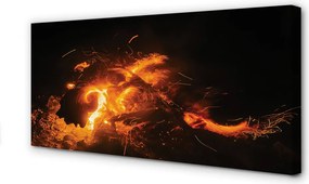 Duży obraz na płótnie Smok i Ogień