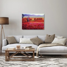 Obraz na szkle czerwonego krajobrazu (70x50 cm)