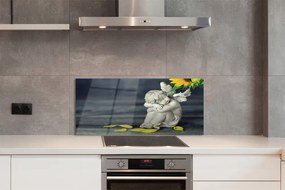 Panel Kuchenny Szklany Śpiący Aniołek w Słonecznikach