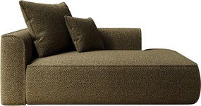 Szezlong prosty z tkaniny szenilowej w kolorze khaki PINETA