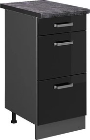 Szafka dolna do kuchni czarny wysoki połysk 40x60x81.6 r-line