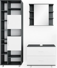 Zestaw mebli łazienkowych biały/antracyt 80.2x33x60.8 ilias