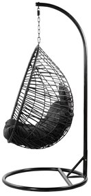 Huśtawka SOLEI na metalowym stelażu 95x95x195 cm czarna HOMLA