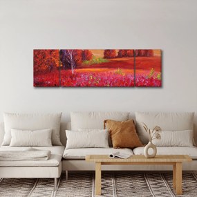 Obraz czerwonego krajobrazu (170x50 cm)